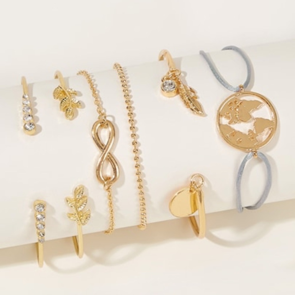 6 BUNDLE INFINITY EARTH LAYER- Bracelet - Picture 2 of 4